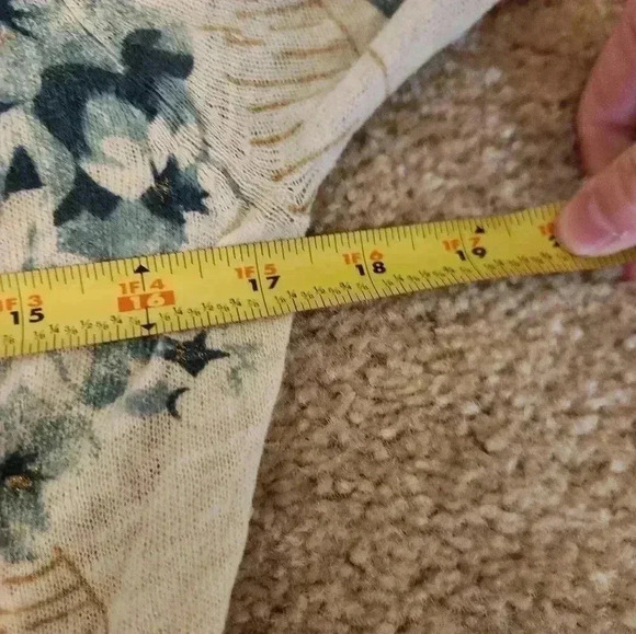 Guinevere Open Front Cardigan Size Small Ivory Floral Beige Tan Anthro #Q381 - Picture 4 of 5